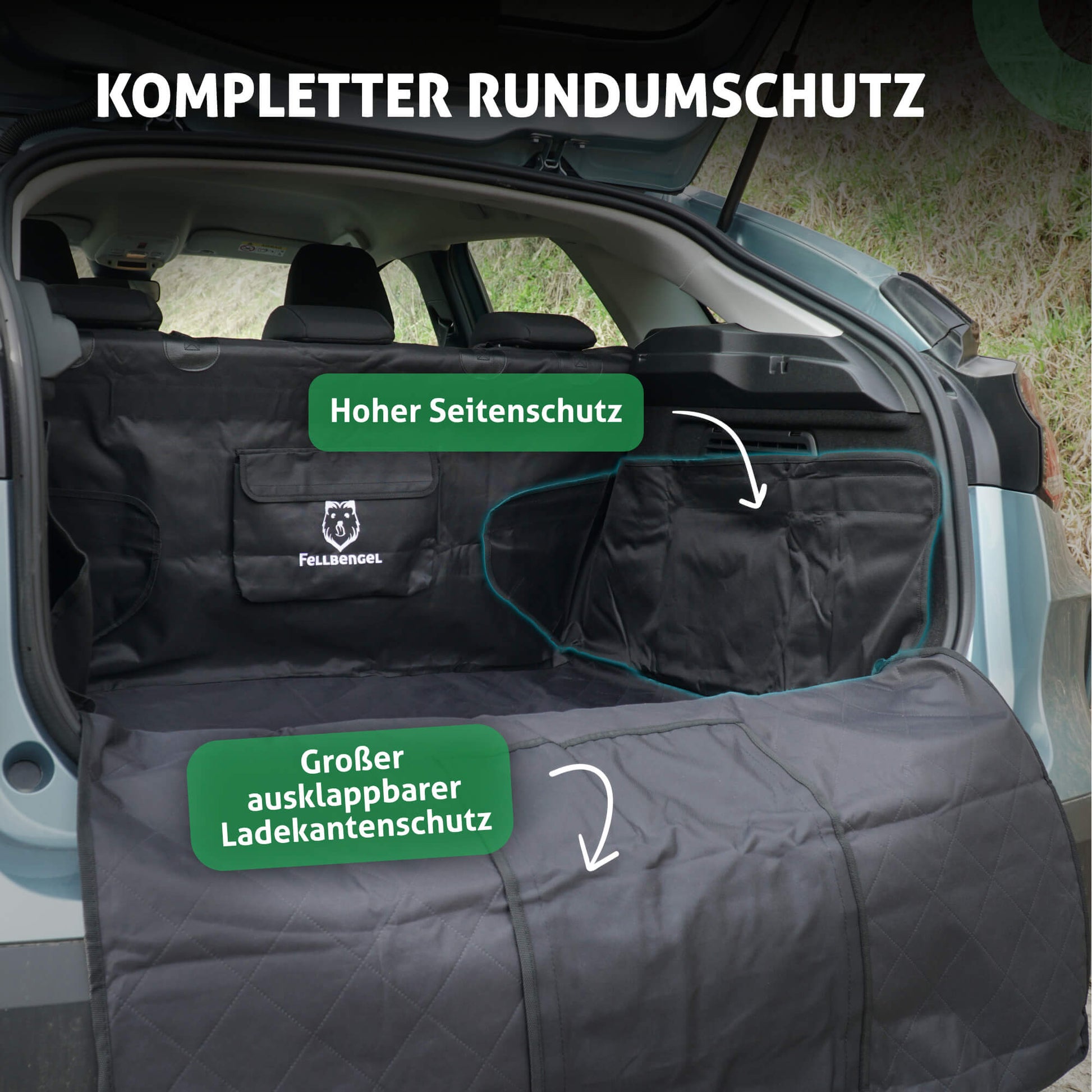 Premium Fellbengel Kofferraumschutz - Rundum Schutz gegen Schmutz und Feuchtigkeit