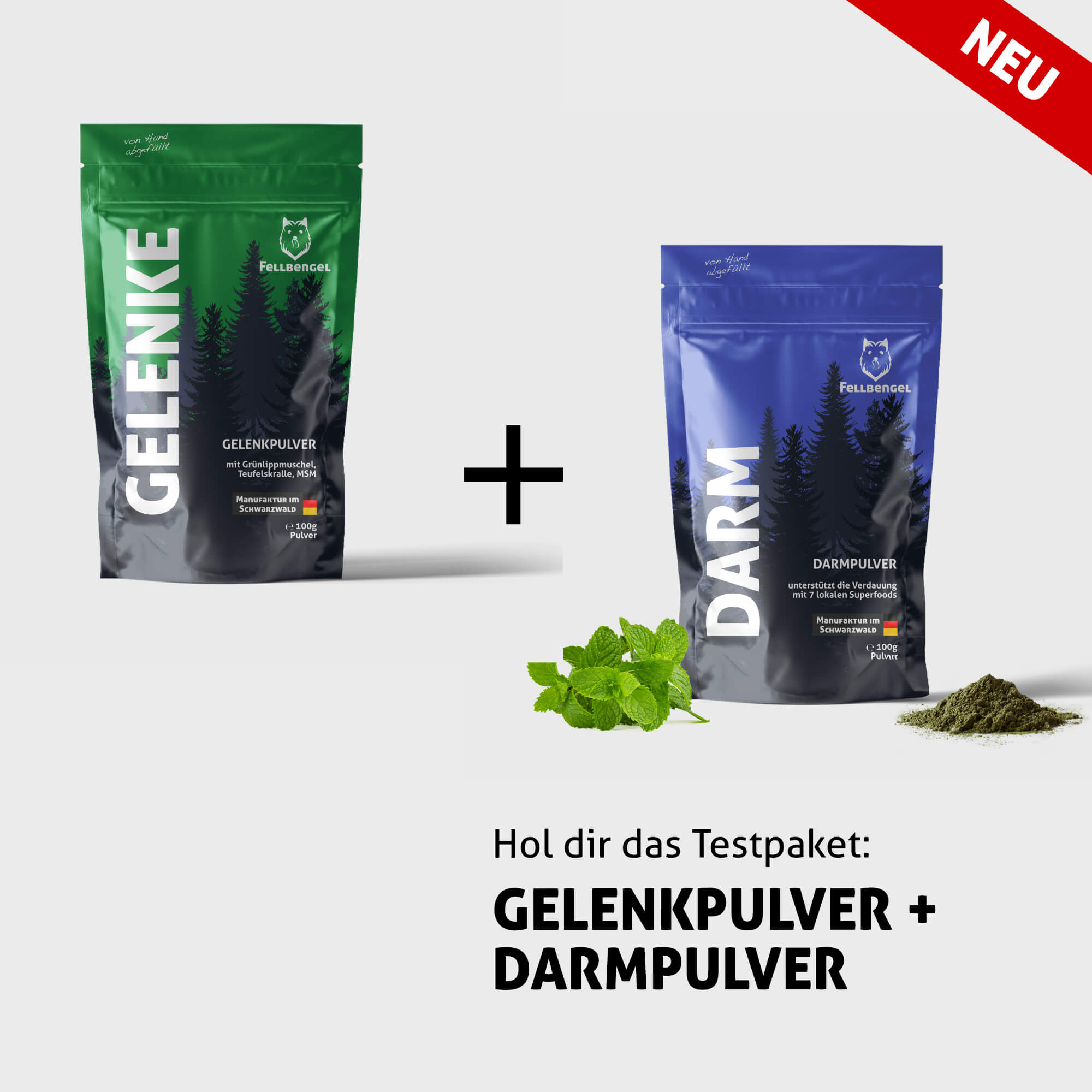 Fellbengel Gelenkpulver + Darmpulver Testpaket