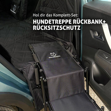 Fellbengel Hundetreppe Rückbank Einstiegshilfe und Rücksitzschutz Bundle
