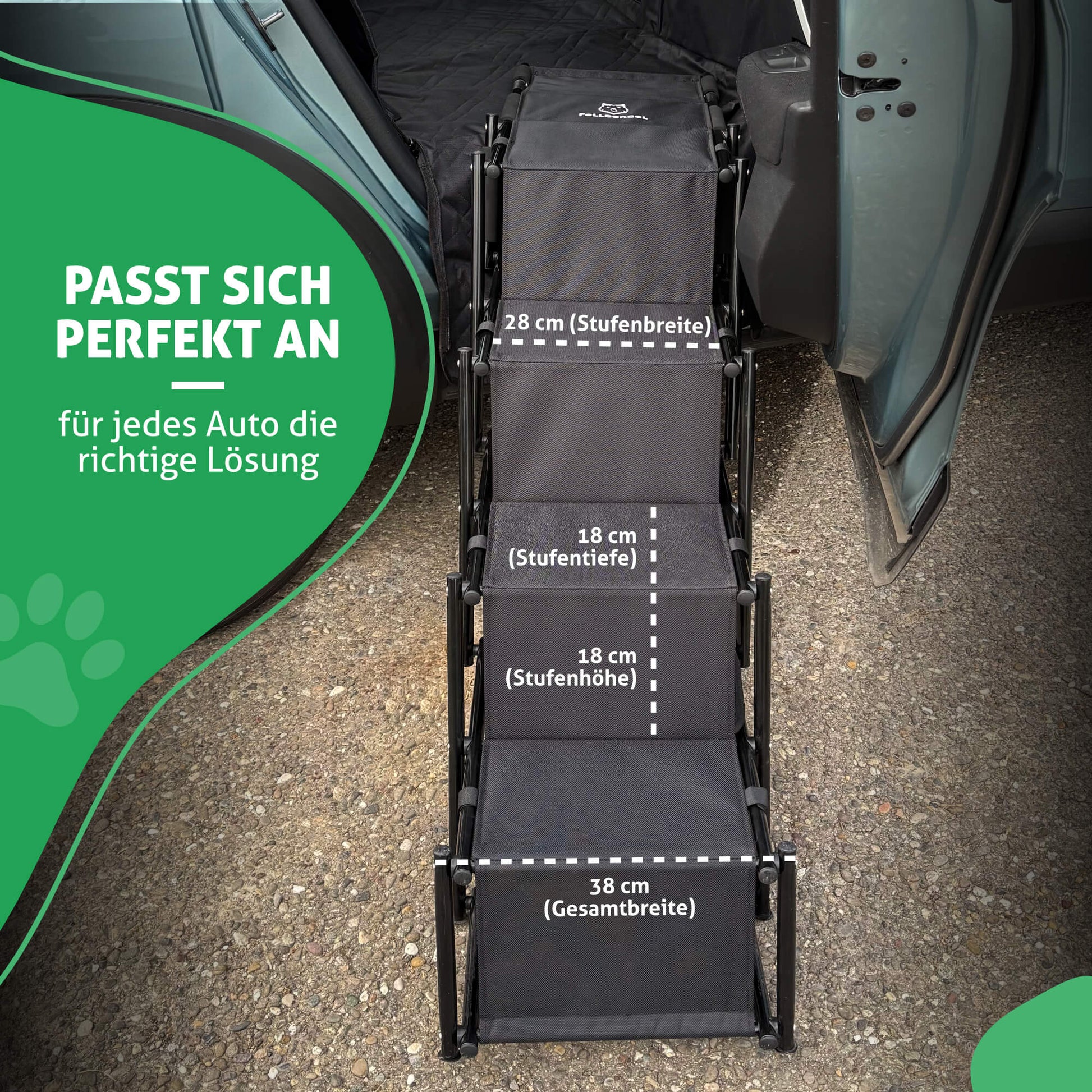 Fellbengel Hundetreppe Rückbank Einstiegshilfe