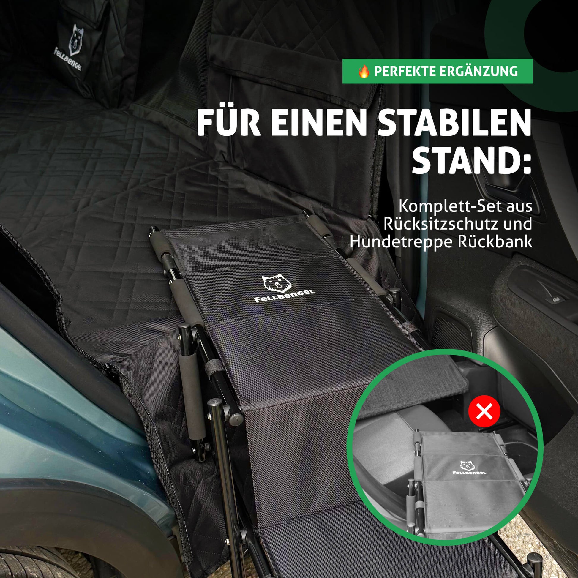 Fellbengel Hundetreppe Rückbank Einstiegshilfe