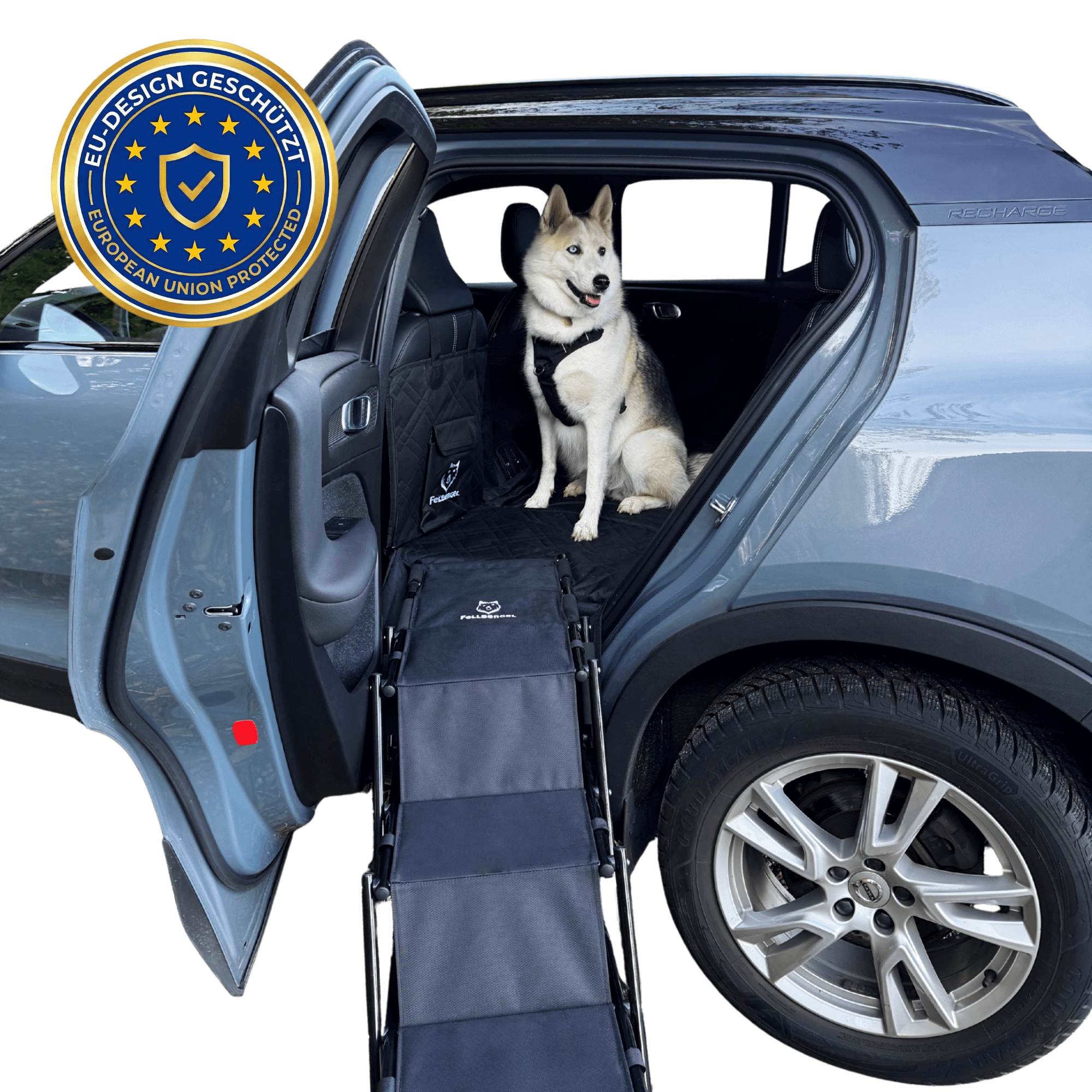 Fellbengel Hundetreppe Rückbank