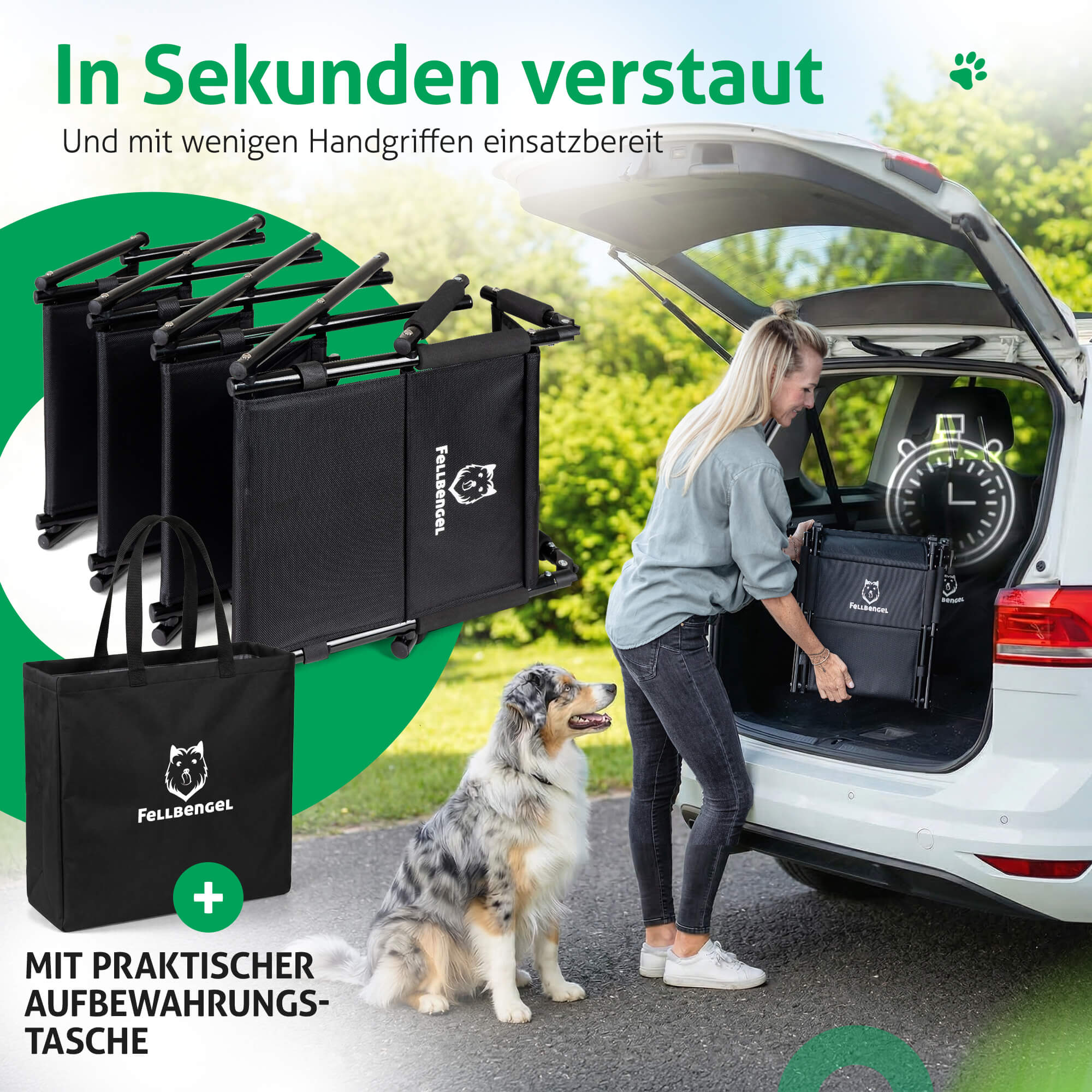 Faltbare Hundetreppe mit Aufbewahrungstasche