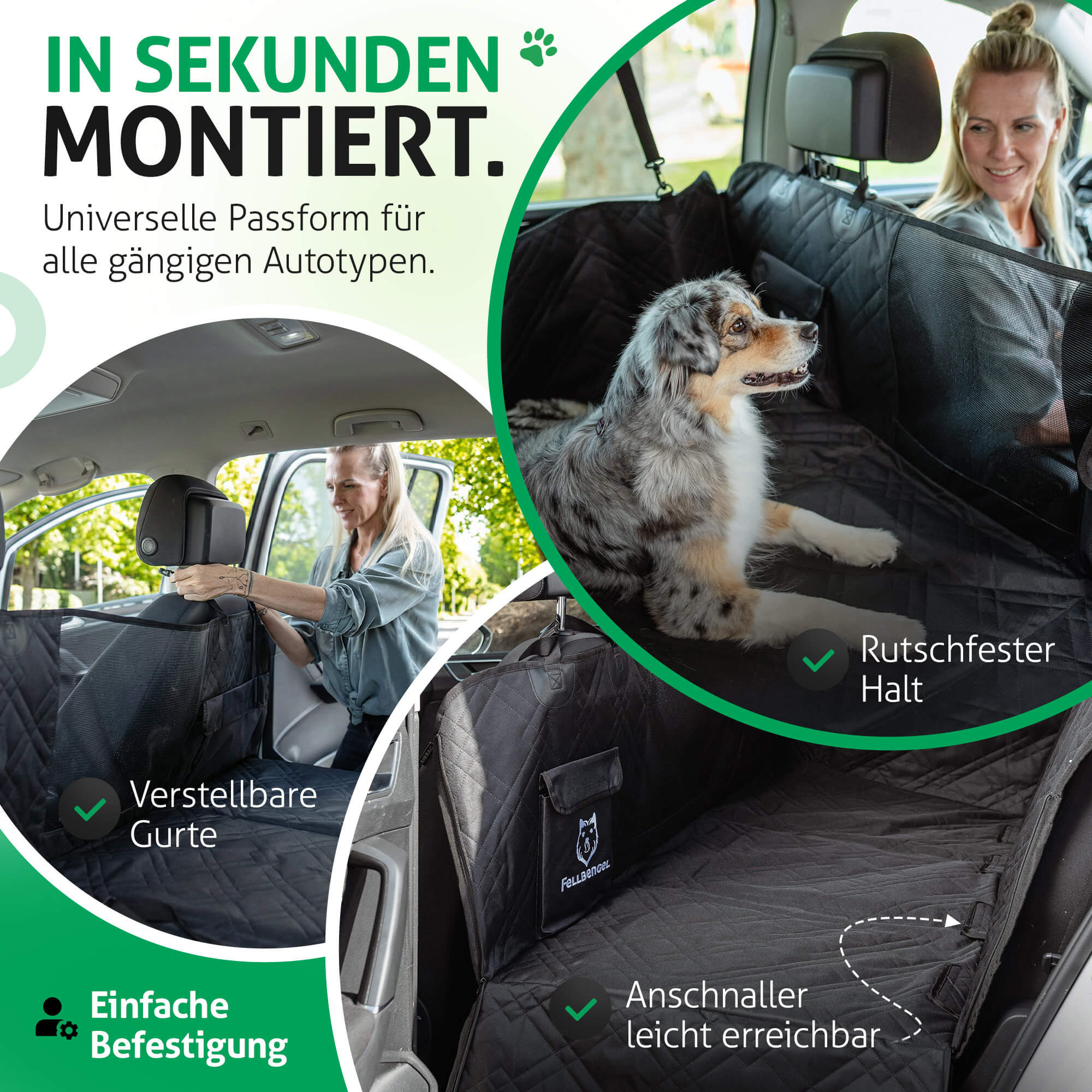 hundedecke auto rücksitz installation