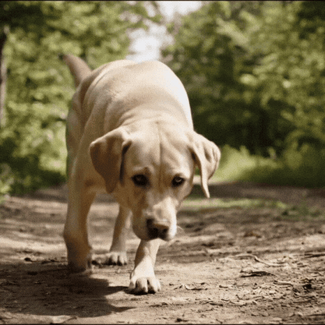 Ein alter Hund läuft langsam